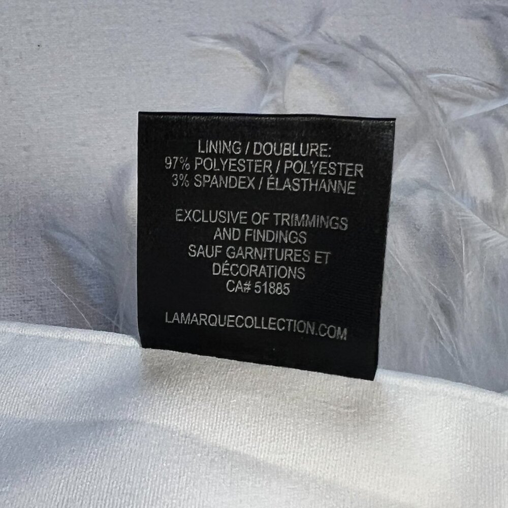 LAMARQUE Feather Bustier‎ Zaina White Cropped Strapless Top Size Large - Picture 6 of 9